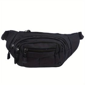 Large-Capacity Sports Waist and Shoulder Bag (Color: Black)