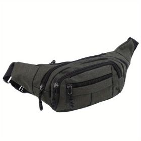 Large-Capacity Sports Waist and Shoulder Bag (Color: Dark Green)