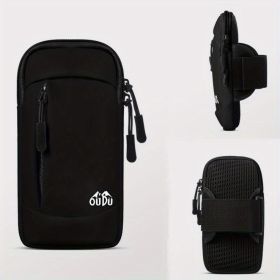 Dual-Use Mobile Phone Arm & Wrist Bag (Color: Black)