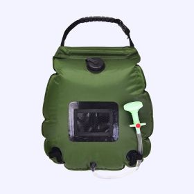 20L Outdoor Bathing Bag - Solar Heating Shower Bag for Hiking and Camping (Color: Green)
