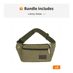 Unisex Multifunctional Canvas Waist Bag (Color: Army Green*4)
