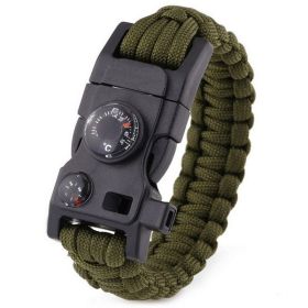 Outdoor Paracord Survival Bracelet (Color: Army Green)