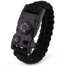 Outdoor Paracord Survival Bracelet (Color: Black)