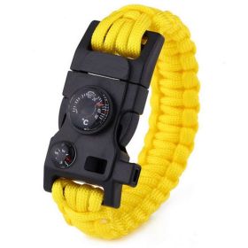 Outdoor Paracord Survival Bracelet (Color: Yellow)