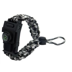 Outdoor Paracord Umbrella Rope  Bracelet For Survival (Color: Black and white camouflage)