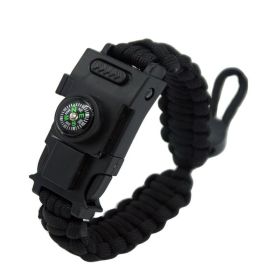 Outdoor Paracord Umbrella Rope  Bracelet For Survival (Color: Black)