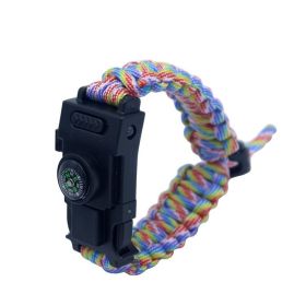 Outdoor Paracord Umbrella Rope  Bracelet For Survival (Color: Rainbow)