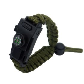 Outdoor Paracord Umbrella Rope  Bracelet For Survival (Color: Military Green)