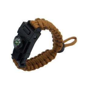 Outdoor Paracord Umbrella Rope  Bracelet For Survival (Color: Brown)