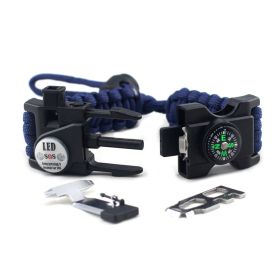 Paracord Braided Adjustable Survival Bracelet (Color: Purplish Blue)