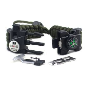 Paracord Braided Adjustable Survival Bracelet (Color: Army Green)