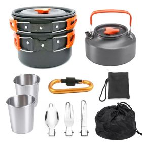 2-3 People Combination Camping Cookware Set (select: k05-orange)