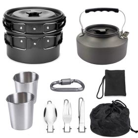 2-3 People Combination Camping Cookware Set (select: k05-black)