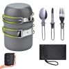 Outdoor Pot Set For 1-2 People - Portable Camping Cooker With Cutlery