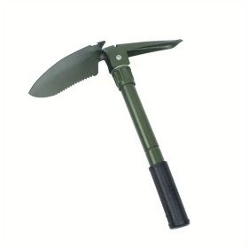 Portable Foldable Camping Shovel - Multi-functional Hiking Tool (Color: Green)