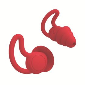 Silicone Ear Plugs – Sound Insulation & Anti-Noise Sleeping Earplugs (Color: Red)