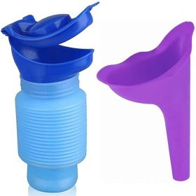 Portable Adult Urinal - Camping, Travel for Men and Women (Color: Blue + Purple)