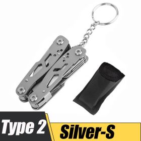 Multi-function Stainless Steel Multi-tool Pocket Knife Pliers (Color: Silver-S)