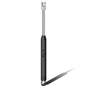 Flameless Lighter Rechargeable - USB LED Battery Display (Color: Black)