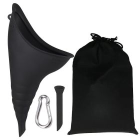 Portable Silicone Urinal For Women (Color: Black)