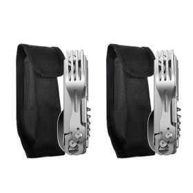 420 Camping Knife Cutlery Set (Ships From: China, Color: Upgrade 2pcs)