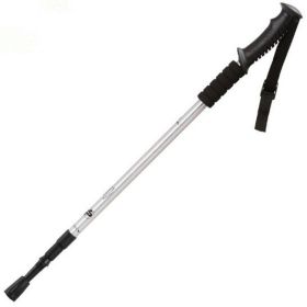 Three-section Straight Handle Retractable Trekking Poles (Type: Walking Sticks, Color: Silver)