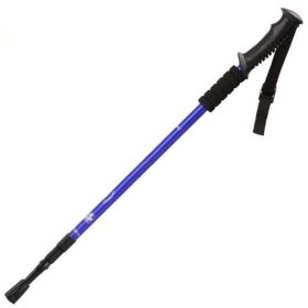 Three-section Straight Handle Retractable Trekking Poles (Type: Walking Sticks, Color: Blue)