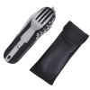 Multifunctional Folding Camping Tableware – Portable Stainless Steel Cutlery Set