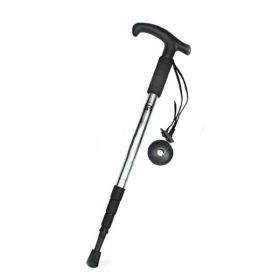 Four-Section Curved Handle Trekking Pole (Type: Walking Sticks, Color: Silver White)