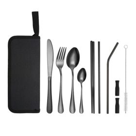 Portable Picnic Knife & Fork Tool Set – Outdoor Camping Cutlery with Storage Bag (Type: Style A, Color: Black)