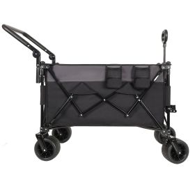 Multi-Functional Push-Pull Folding Wagon Cart with Rotating Handle & 360° All-Terrain Wheels – Heavy-Duty, Adjustable Design (Color: as Pic)