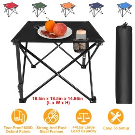 Foldable Camping Table – Portable Lightweight Picnic Table with Cup Holders (1 or 2 Pack Options) (Quantity: 1Pc, Color: Black)