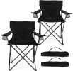 Folding Camping Chairs Set of 2 – Portable Outdoor Lawn Chairs with Cup Holders