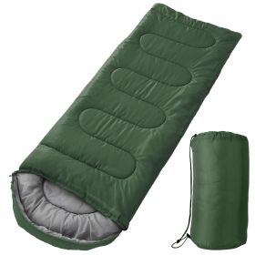 Camping Sleeping Bag for Adults & Teens – Moisture-Proof 3-Season Sleeping Bag with Carry Bag (Color: Army Green, size: One size)