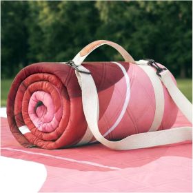 Extra Large Waterproof Picnic Blanket – Foldable Outdoor Camping & Beach Mat (size: Abstract Brick Red)