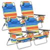 4-Pack: 5-Position Outdoor Folding Backpack Beach Reclining Chair with Pillow
