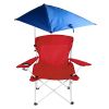 Foldable Beach Chair with 360° Adjustable Umbrella and Carry Bag