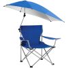 Foldable Beach Chair with 360° Adjustable Umbrella and Carry Bag