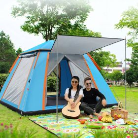 4-5 Person Camping Tent with Mosquito Nets (Color: Blue)
