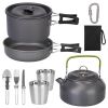 Outdoor Hiking Picnic Camping Cookware Set - Aluminum Pot Pans Kit