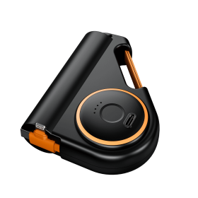 5000mAh Cool Power Bank with Build-in 2.6 feet Self-Retractable Multi Charging Cable (Color: Black)