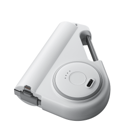 5000mAh Cool Power Bank with Build-in 2.6 feet Self-Retractable Multi Charging Cable (Color: White)