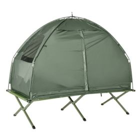 2-in-1 Camping Tent and Elevated Cot Set (Color: As Picture)