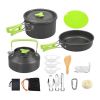 Outdoor Hiking Picnic Camping Cookware Set - Aluminum Pot Pans Kit