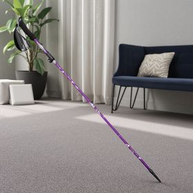 5-Section Collapsible Hiking Poles – Lightweight Trekking Poles with Secure External Lock (Color: Purple)