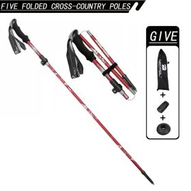 The Ultimate Trekking Poles - Adjustable Length, Non-Slip Grip - Perfect Gift for Adventure Enthusiasts (Color: Red)