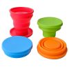 Soft Silicone Retractable Mini Folding Water Cup with Lid