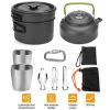 Outdoor Hiking Picnic Camping Cookware Set - Aluminum Pot Pans Kit