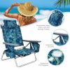 4-Pack: 5-Position Outdoor Folding Backpack Beach Reclining Chair with Pillow