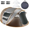 Pop-Up Automatic Camping Tent with Mosquito Net Windows & Carrying Bag